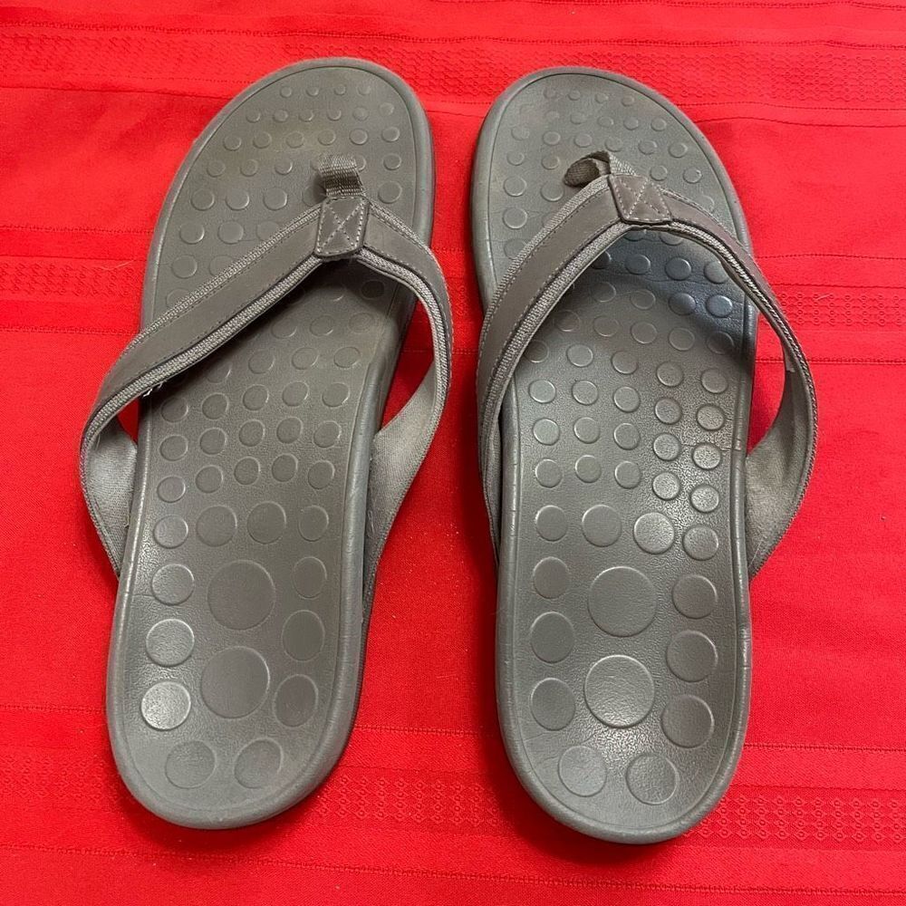 Vionic Men’s Grey Flip Flops Size 14 - Picture 3 of 8